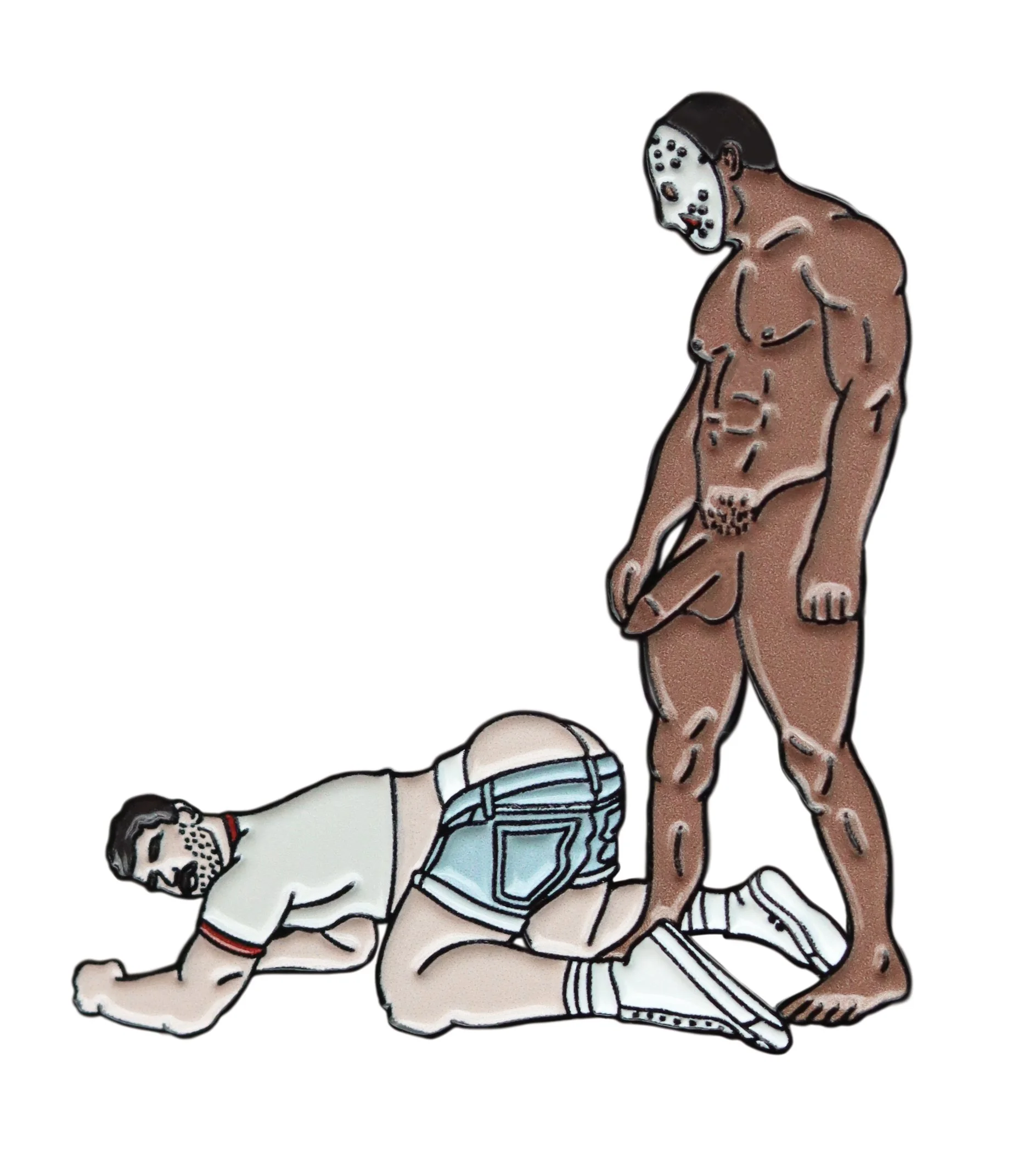 Nate DeRidder Gay Erotic At homoerotic painting gay enamel pin urinal jock muscle men hot jockstrap bubble butt vintage beefcake jock gay sex halloween mask 1.jpg