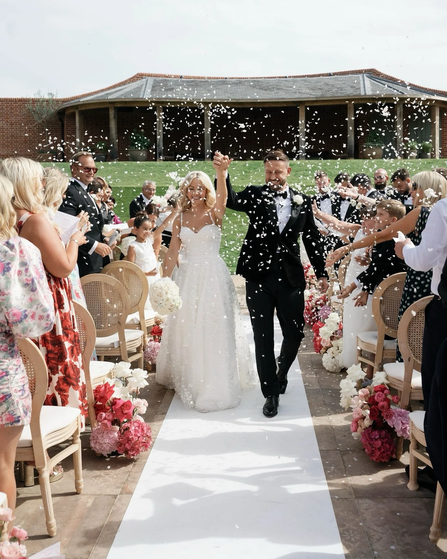 Steph &amp; Dan at the STUNNING new Blyth Barn at the @wildernessreserve 

We were graced with the most glorious sunshine for an outdoor ceremony in the courtyard (which later turned into a pool for the cocktail hour). 

It was a truly elegant and be