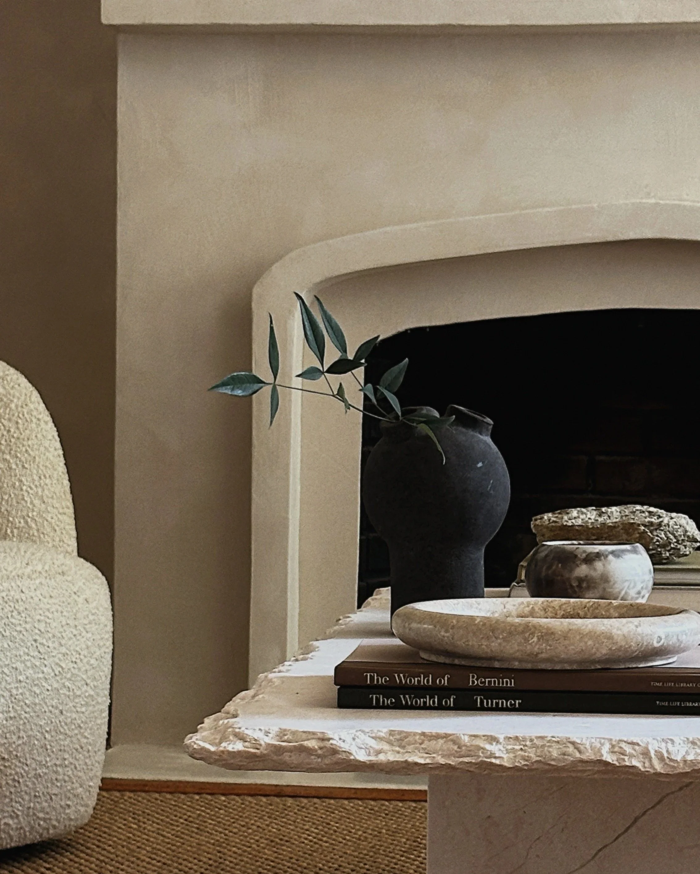 Limewash Fireplace