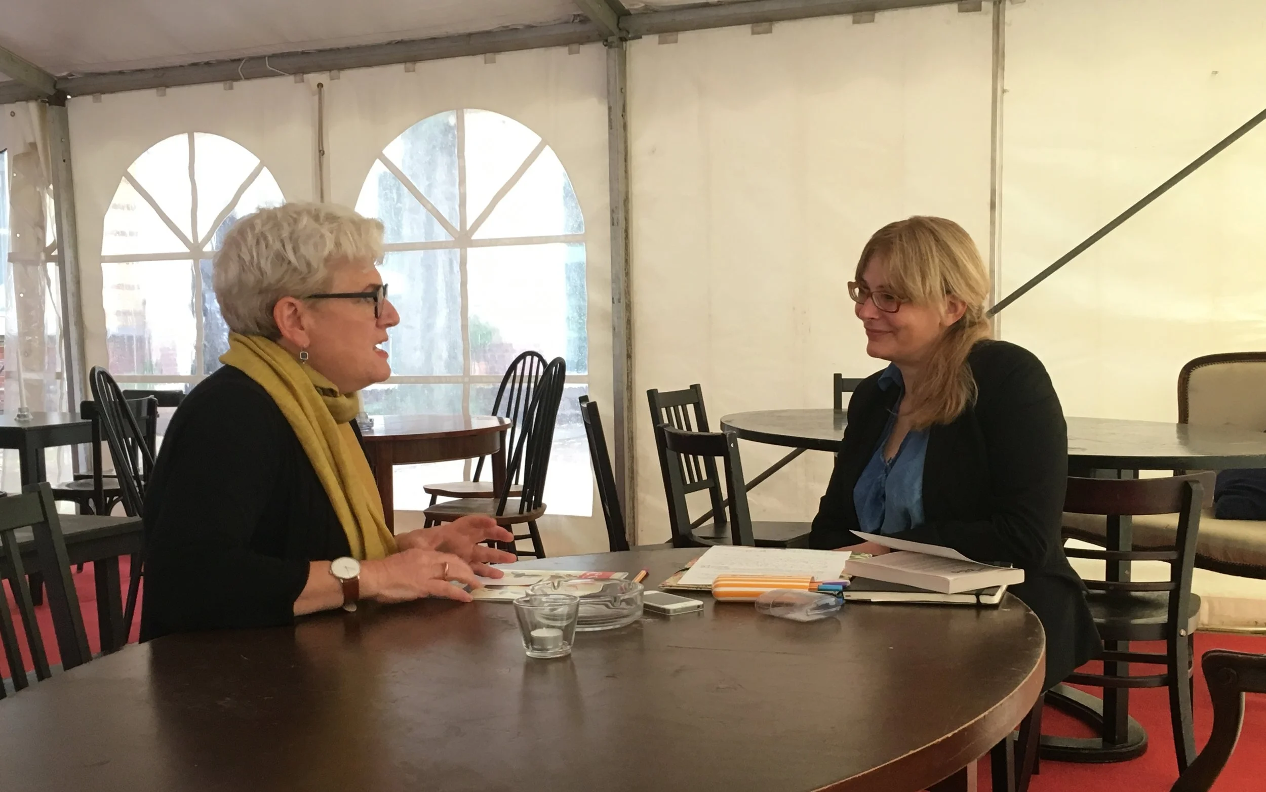 Im Gespräch mit Meg Rosoff während des internationalen literaturfestivals berlin © Fischer Verlag