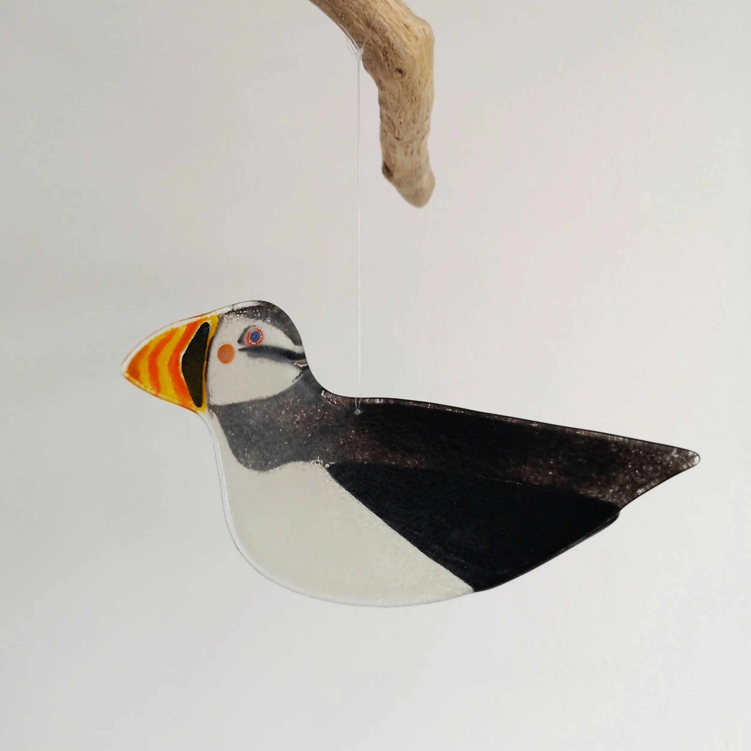Back view of my glass puffin.