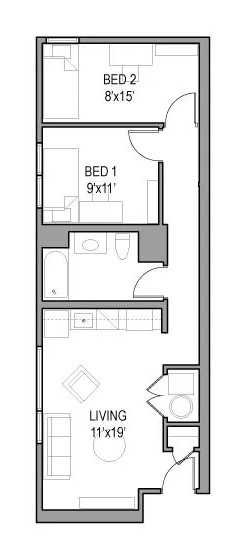模型。03,17Available in handicap accessible this unit has the largest living room: $890 per month per bedroom!