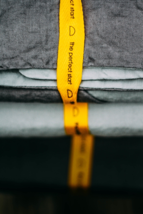 100% super soft stonewashed linen bed sheets set in a storm grey/cloud grey colour