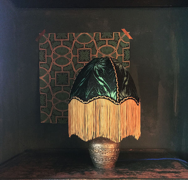 Image Credit Anna Hayman Designs - Talon print Wallpaper and Lampshade