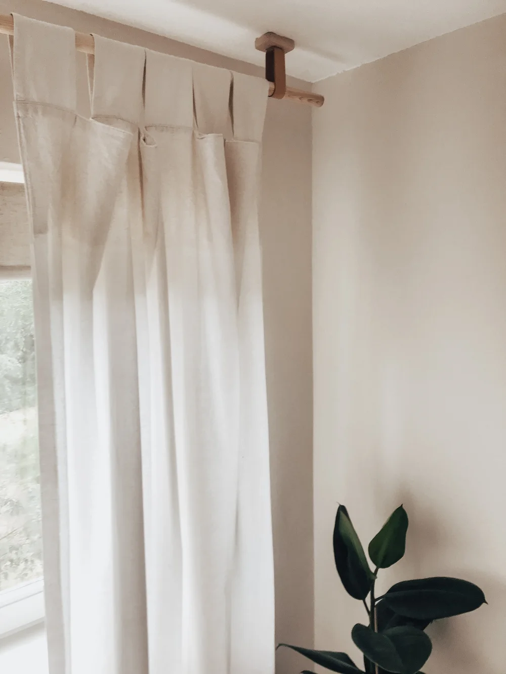 DIY Wooden Curtain Rods / pole with Leather Straps — Style Squeeze