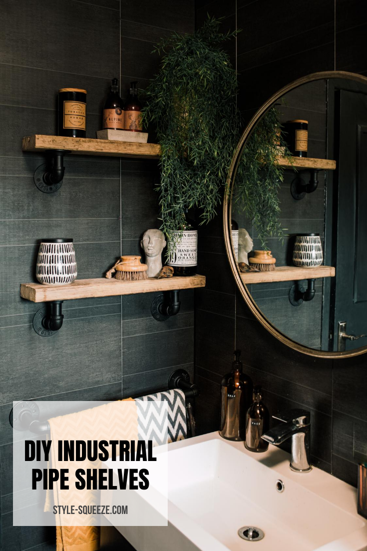 Diy Industrial Pipe Shelves Style, Industrial Pipe Shelves Bathroom