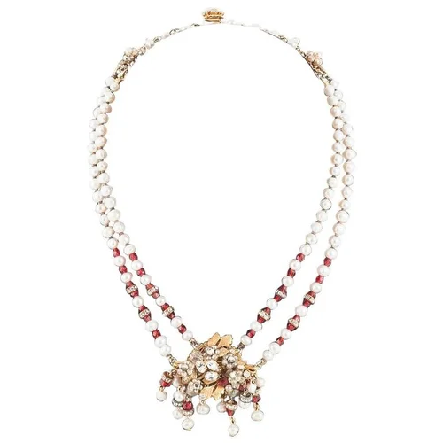 Lovely 1950s glass and seed pearl necklace,in the manner of Miriam Haskell