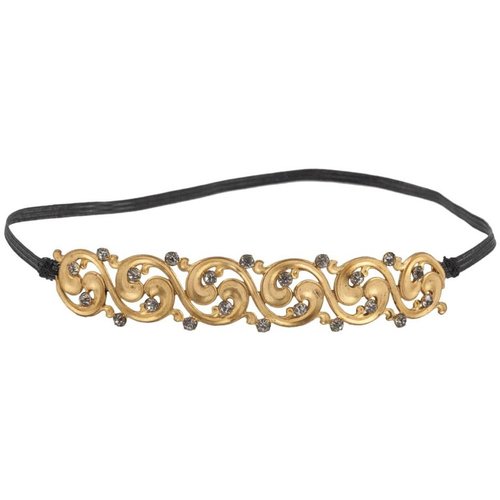 Early Victorian gilt metal and clear paste hair ornament or small tiara, c1830s