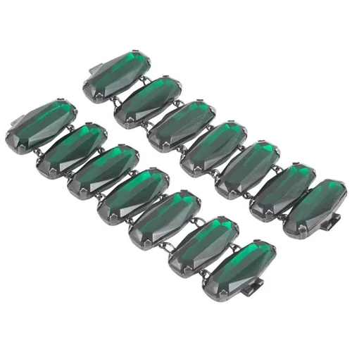 Striking pair of emerald paste bracelets, Yves Saint Laurent, 1980s