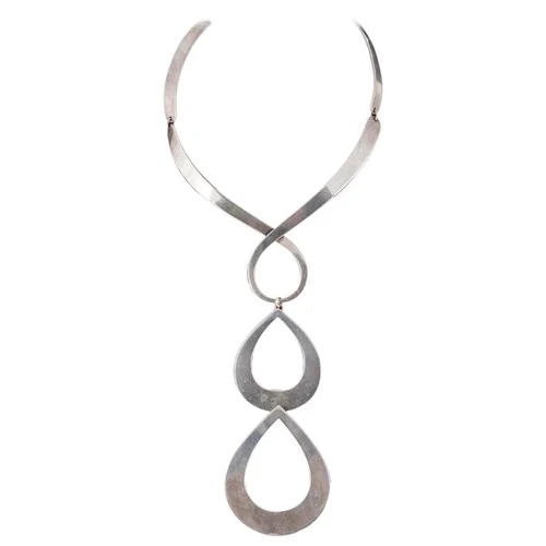 Jose Maria Puig Doria large sterling silver pendant necklace, 1960s