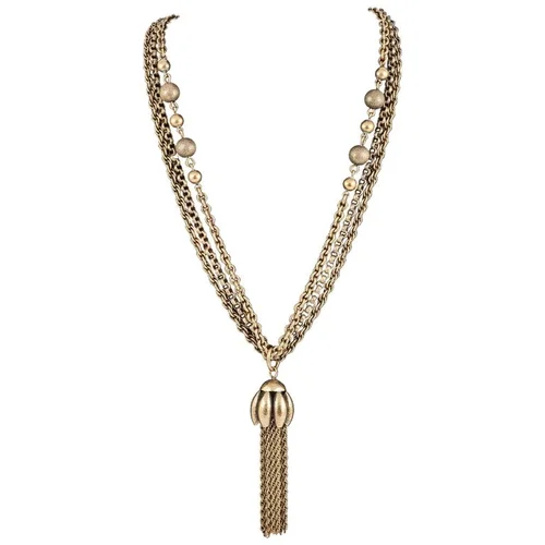 Spectacular Russian Gilt Multichain tassle superlong necklace.
