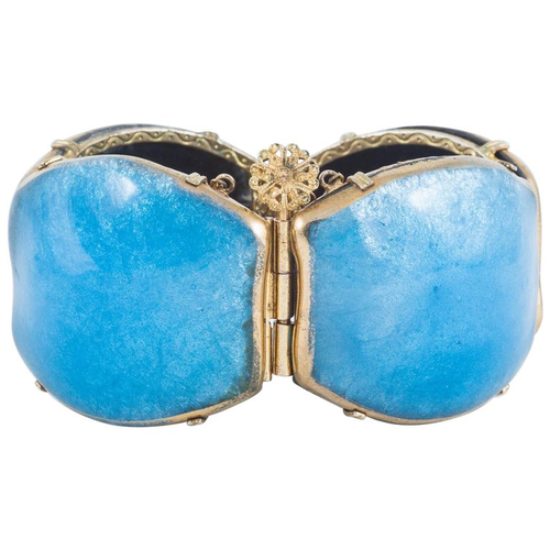 Limoges gilt and enamel bracelet of exceptional size and quality, 1940s