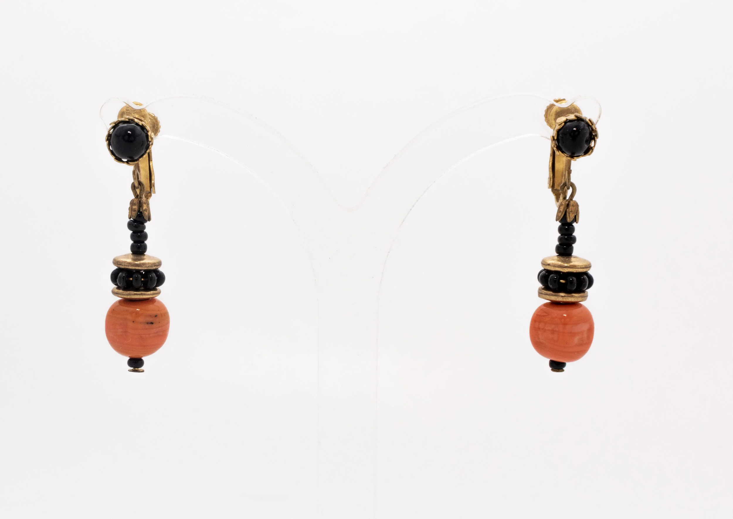 Miriam Haskell Faux Coral Drop Earrings