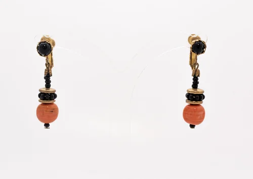 Miriam Haskell Faux Coral Drop Earrings