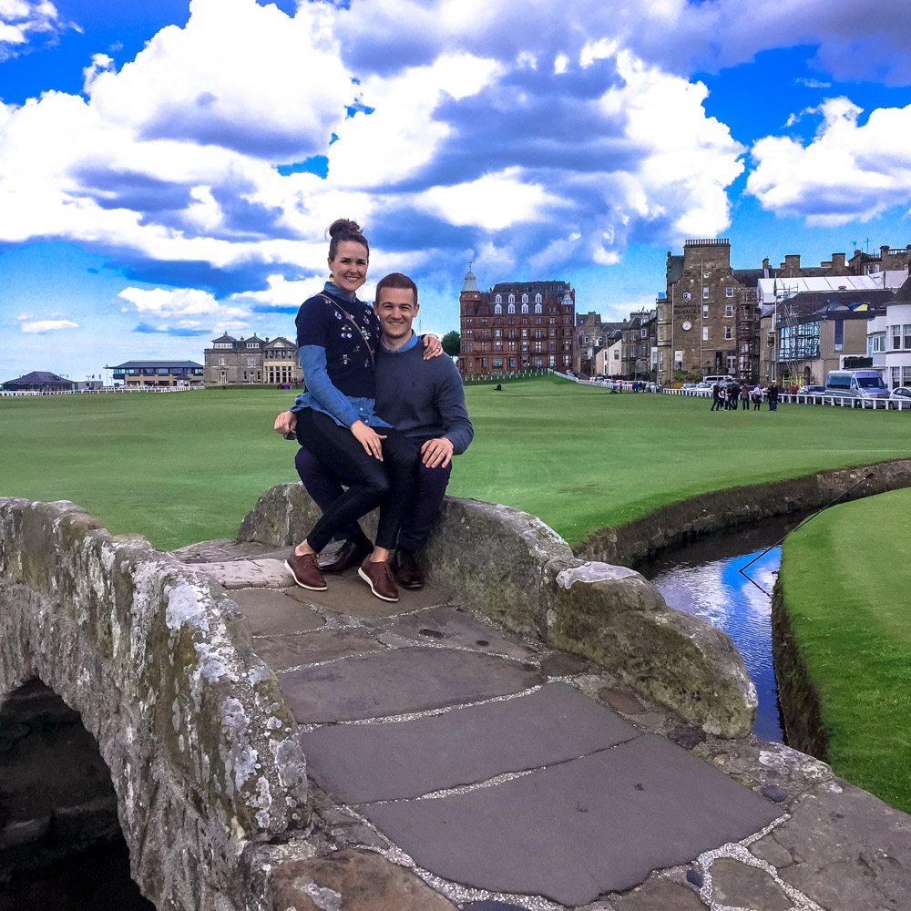 The famous bridge on St. Andrews Golf Course.