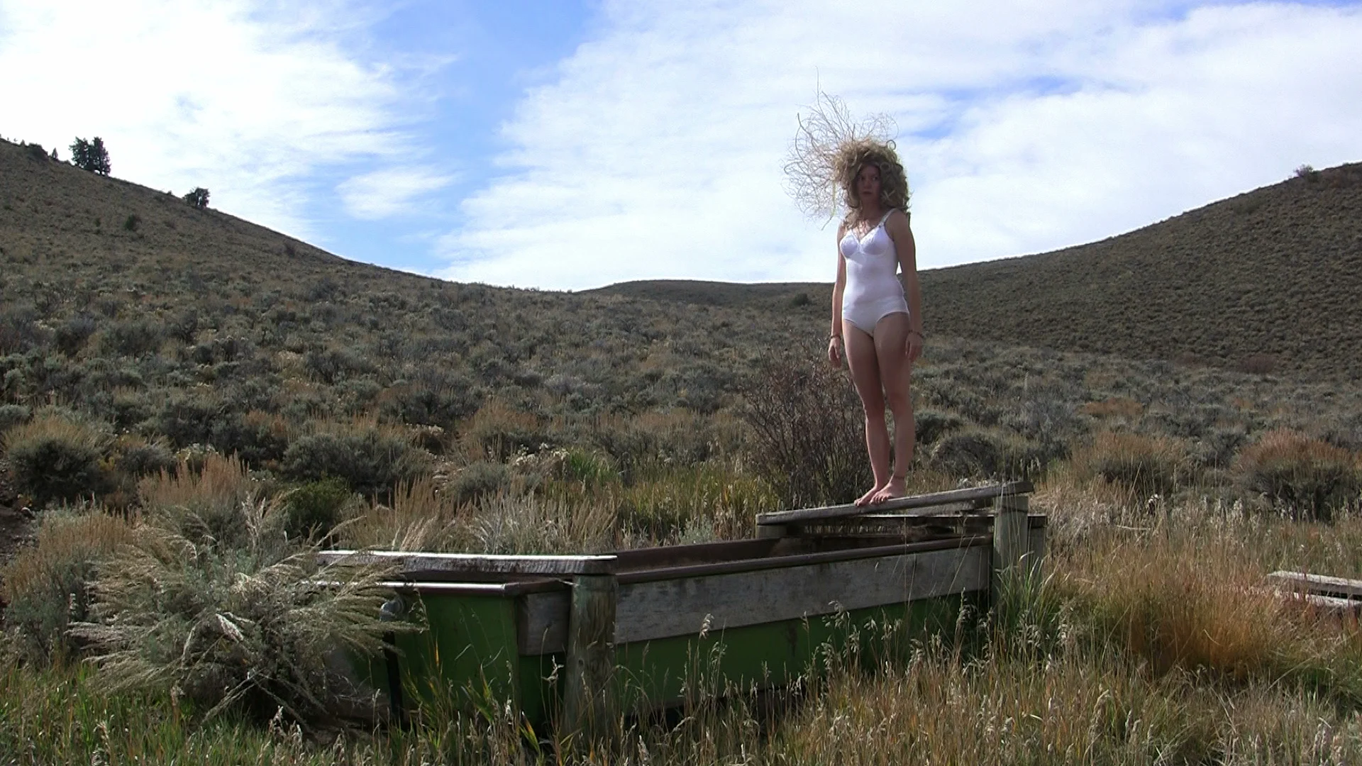   Spring &nbsp;depicts the Marie Antoinette character repeatedly initiating, but failing to execute, a dive into a rural livestock watering spring box. This work acknowledges sport as a traditional means of defying gender expectations, though the act