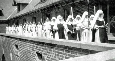 Sisters process around cloister walk