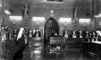 Sisters at prayer in the Detroit Monastery
