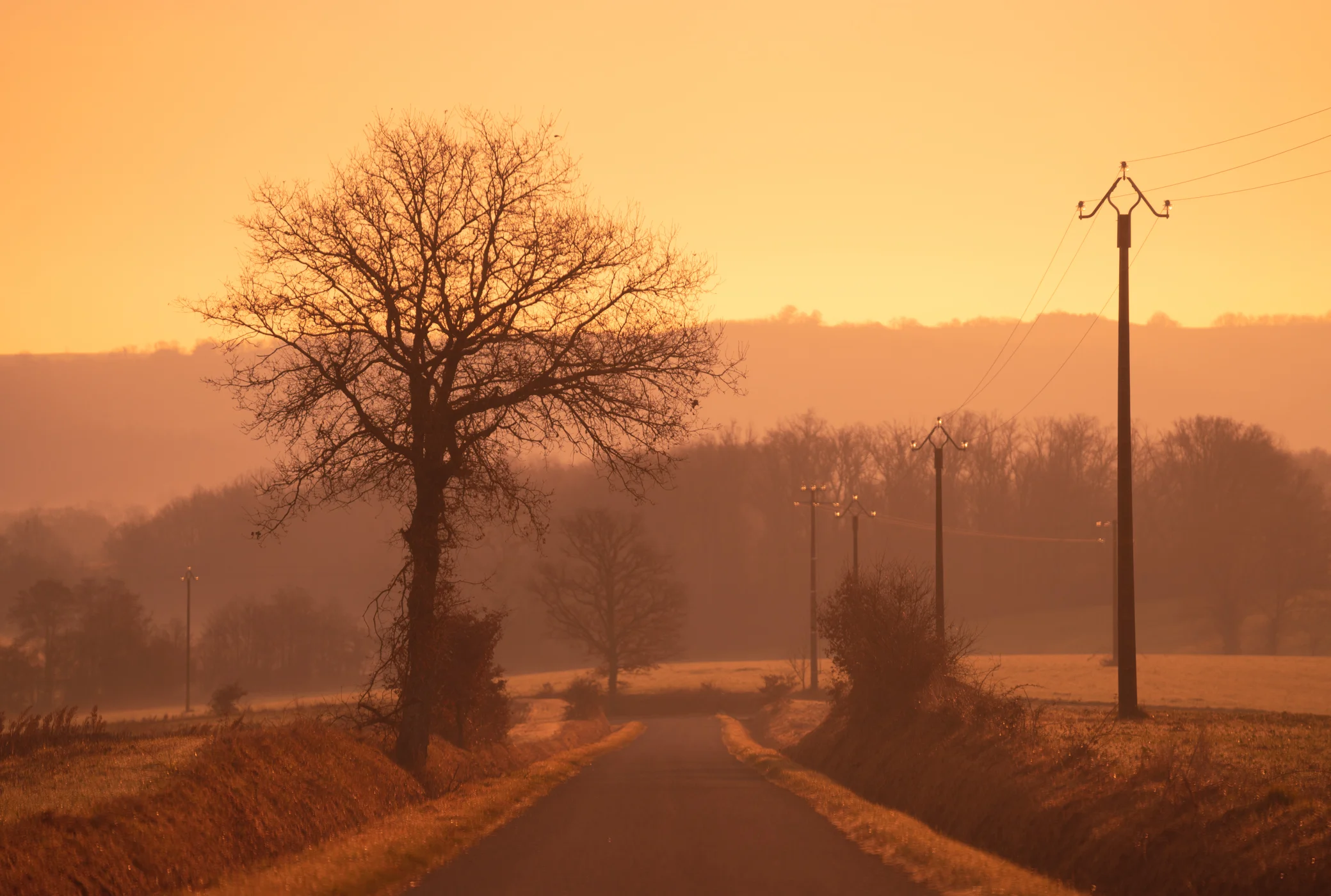 The road to home in our village of St Michel