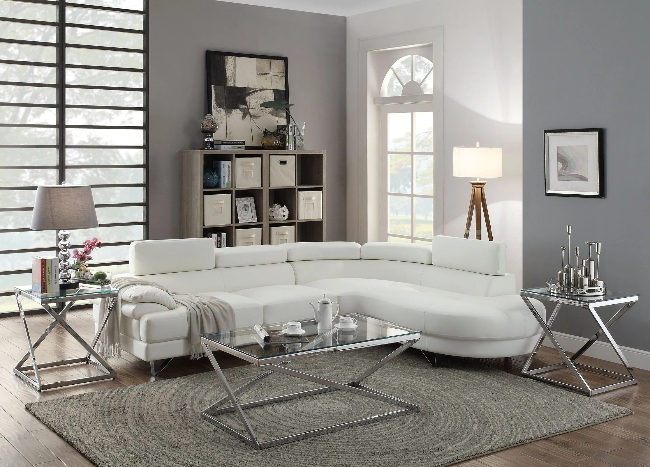 White Sectional Item#6985U