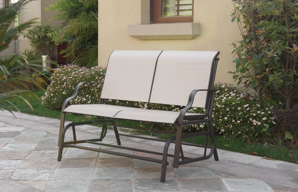 Outdoor Loveseat Glider Beige