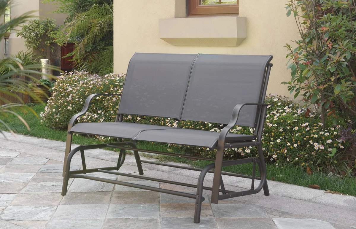 Outdoor Loveseat Glider Dark Grey