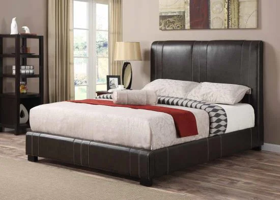 Queen Bed Dark Brown