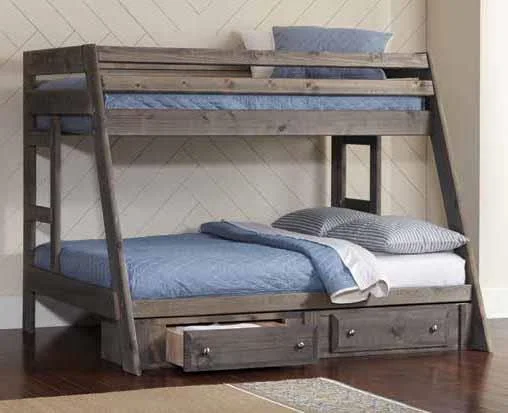 Twin/Full Bunk Bed with Storage 
