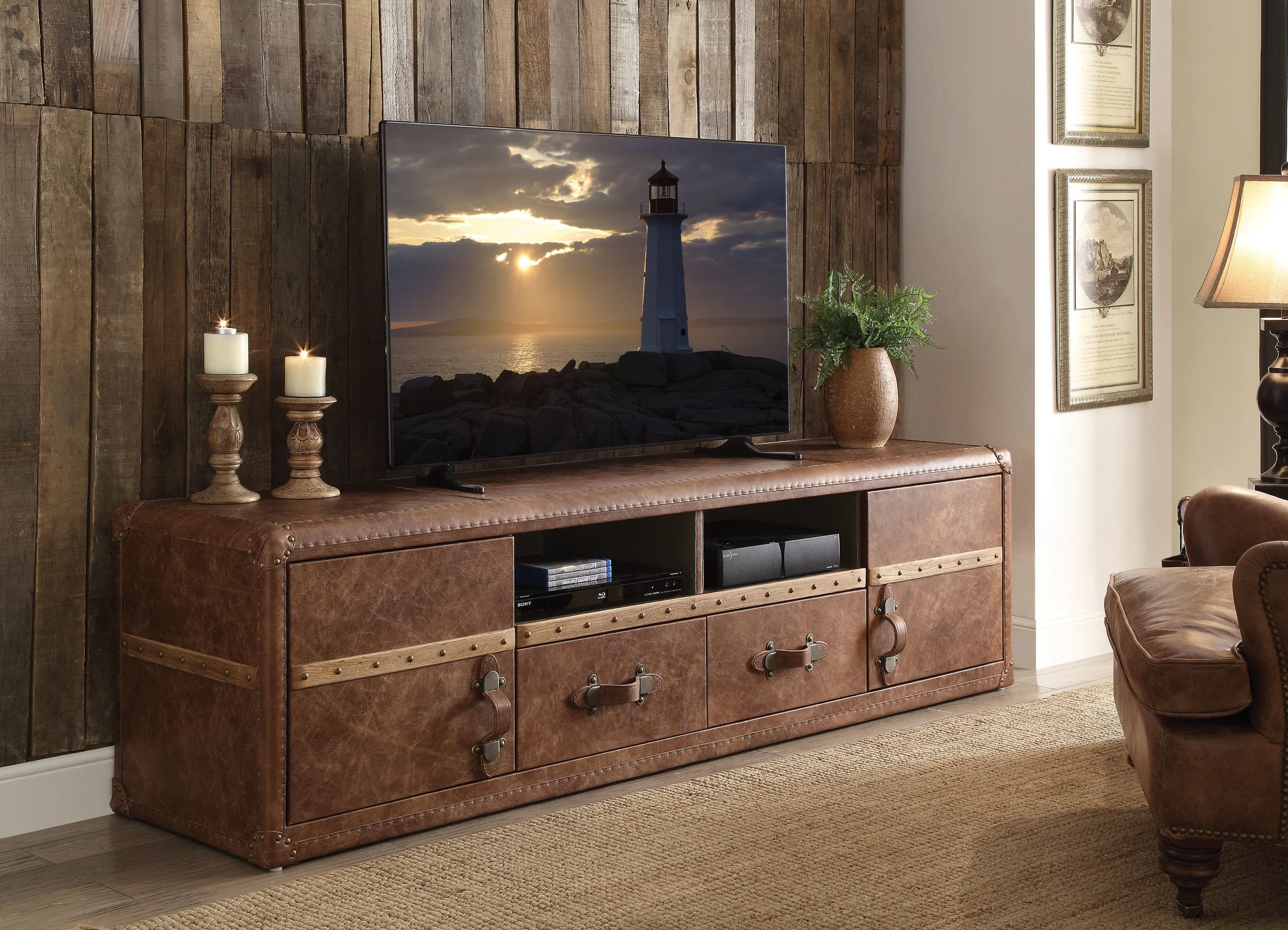 TV Stand Top Grain Leather