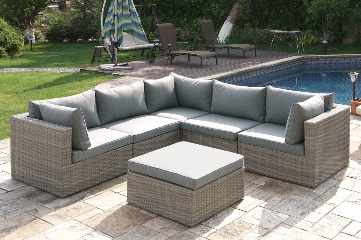 6 Pc Outdoor Patio Sectional Set