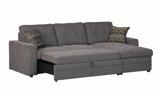 Sectional with hidden pull-out bed