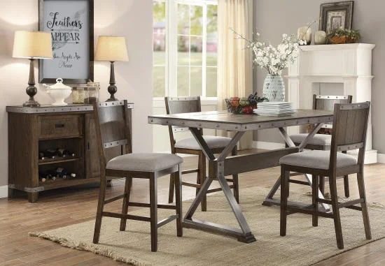 Counter Height Rustic Dining Set