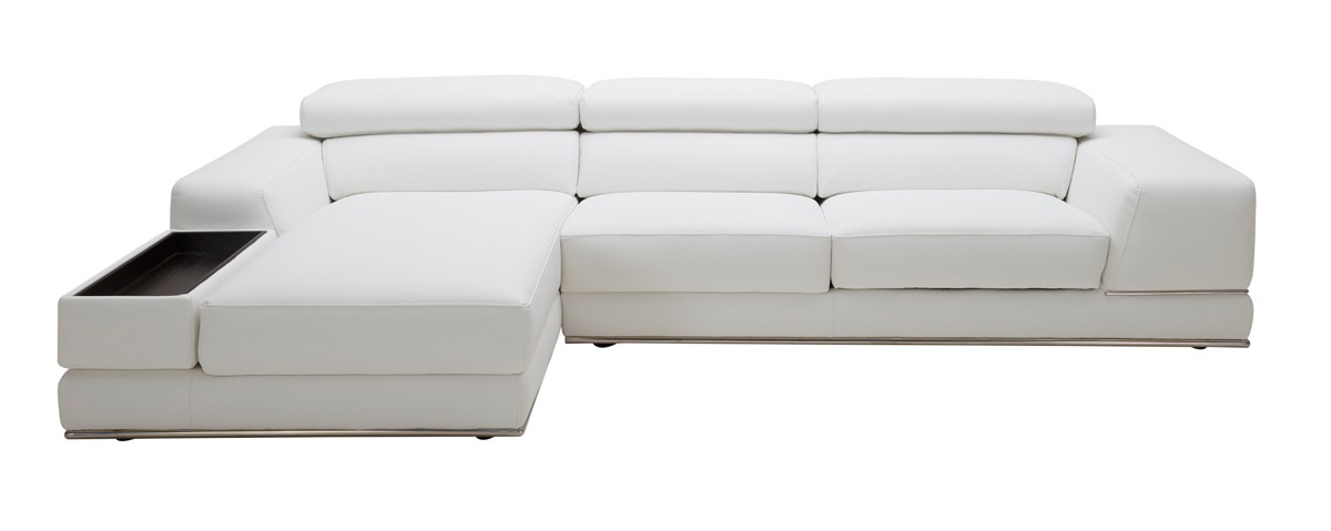 Mini Modern Italian White Leather, Contemporary White Leather Couch