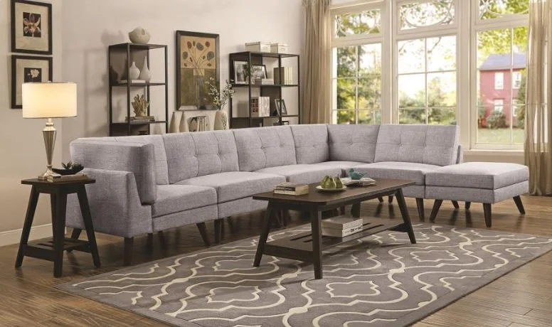 Grey Linen-like Sectional
