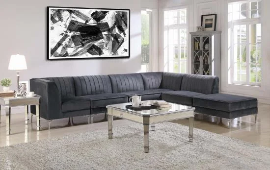 Grey Velvet Sectional