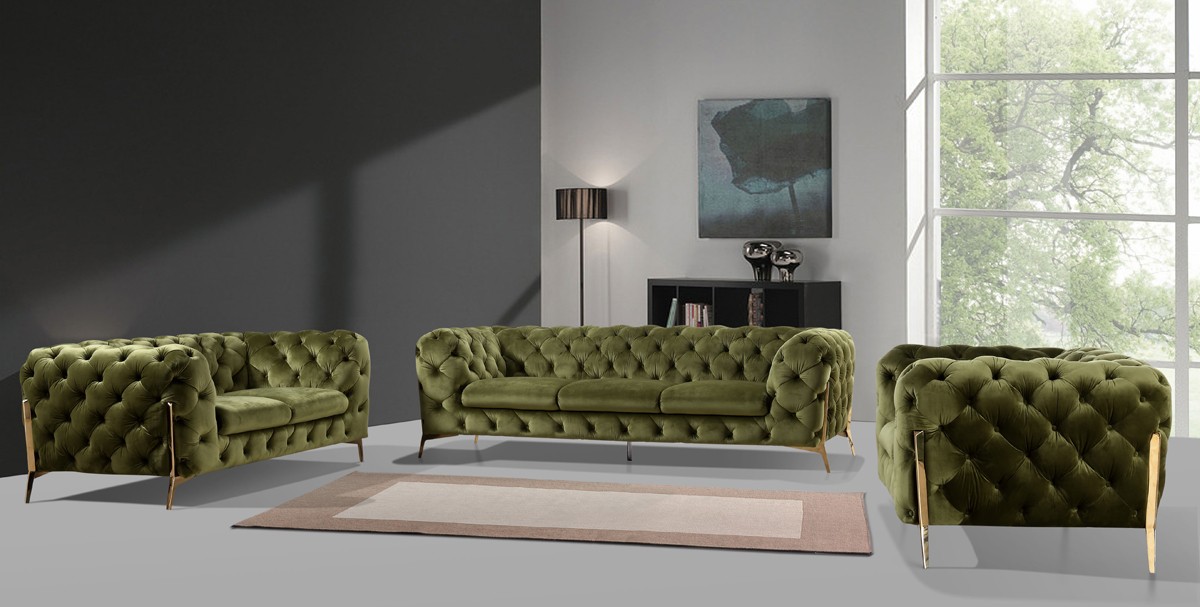 Modern Green Sofa Set Decodesign, Green Sofa Set Design