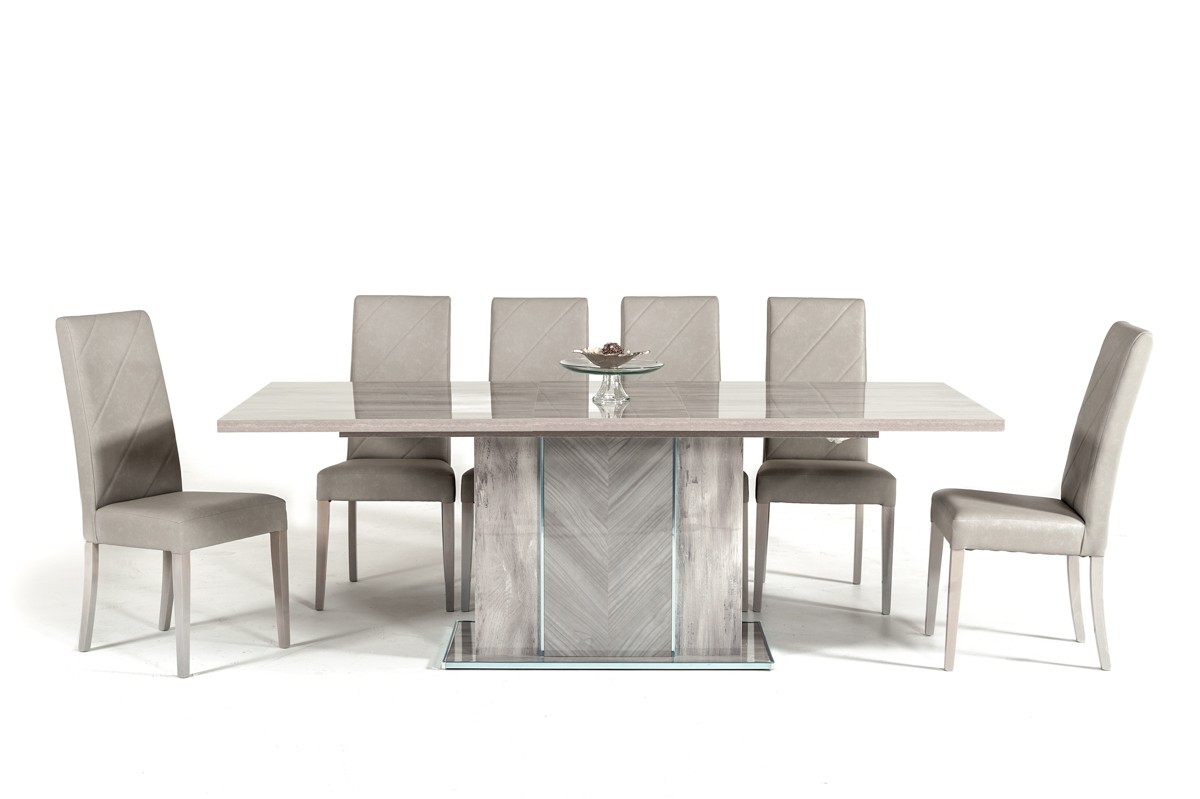 Italian Modern Grey Extendable Dining 