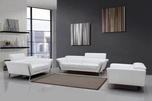 Modern White Leather Sofa Set, Modern White Leather Sofa Set