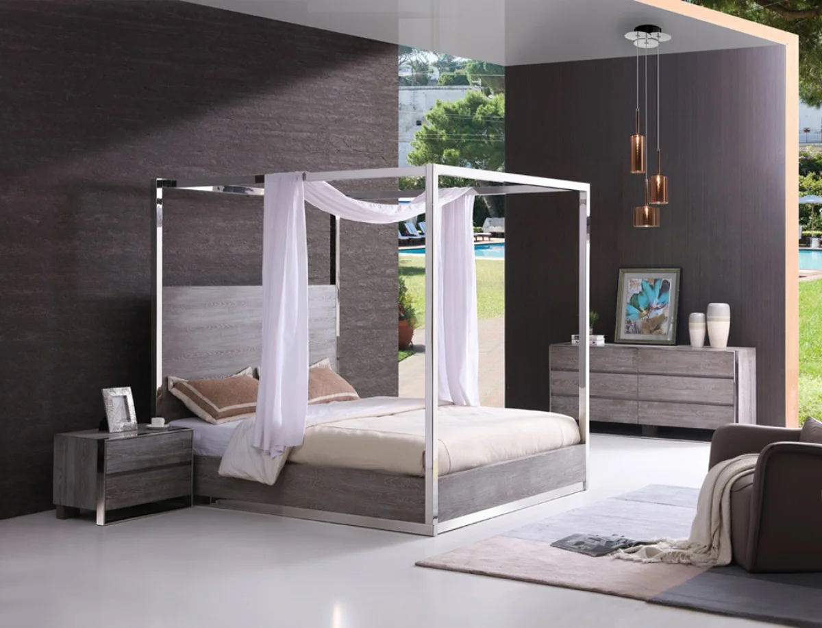 Modern Grey Elm Bedroom Set