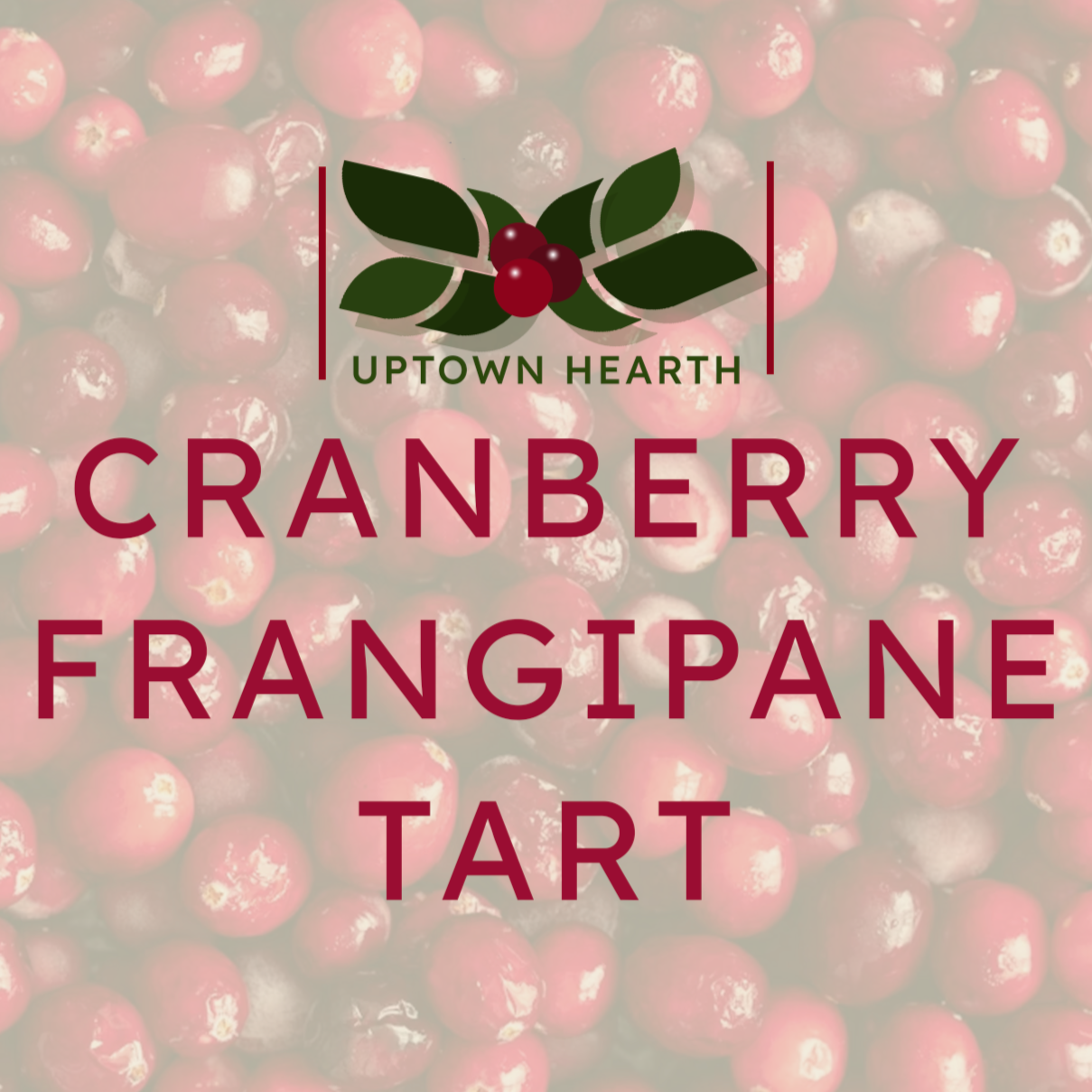 Cranberry Frangipane Tart (GF/Contains Almonds)