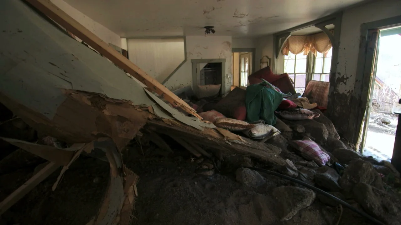Above Boulder, the mountain town of Salida saw enormous destruction. In the dead of night, a mudslide caved in the back of this house, pinning two occupants beneath mud and rock.