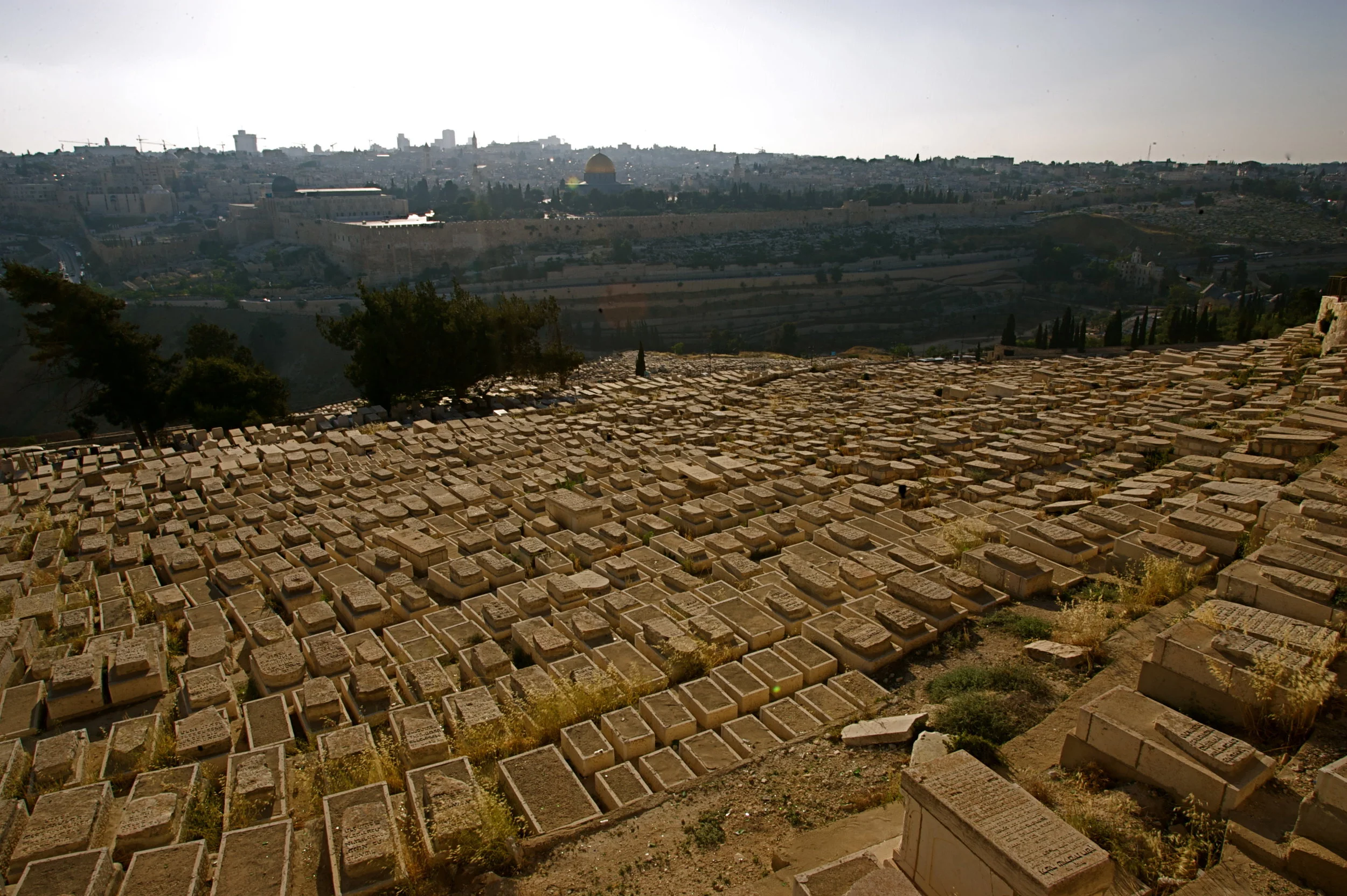 Overlooking Jerusalem's Old City and the Dome of the Rock from the Mount of Olives.