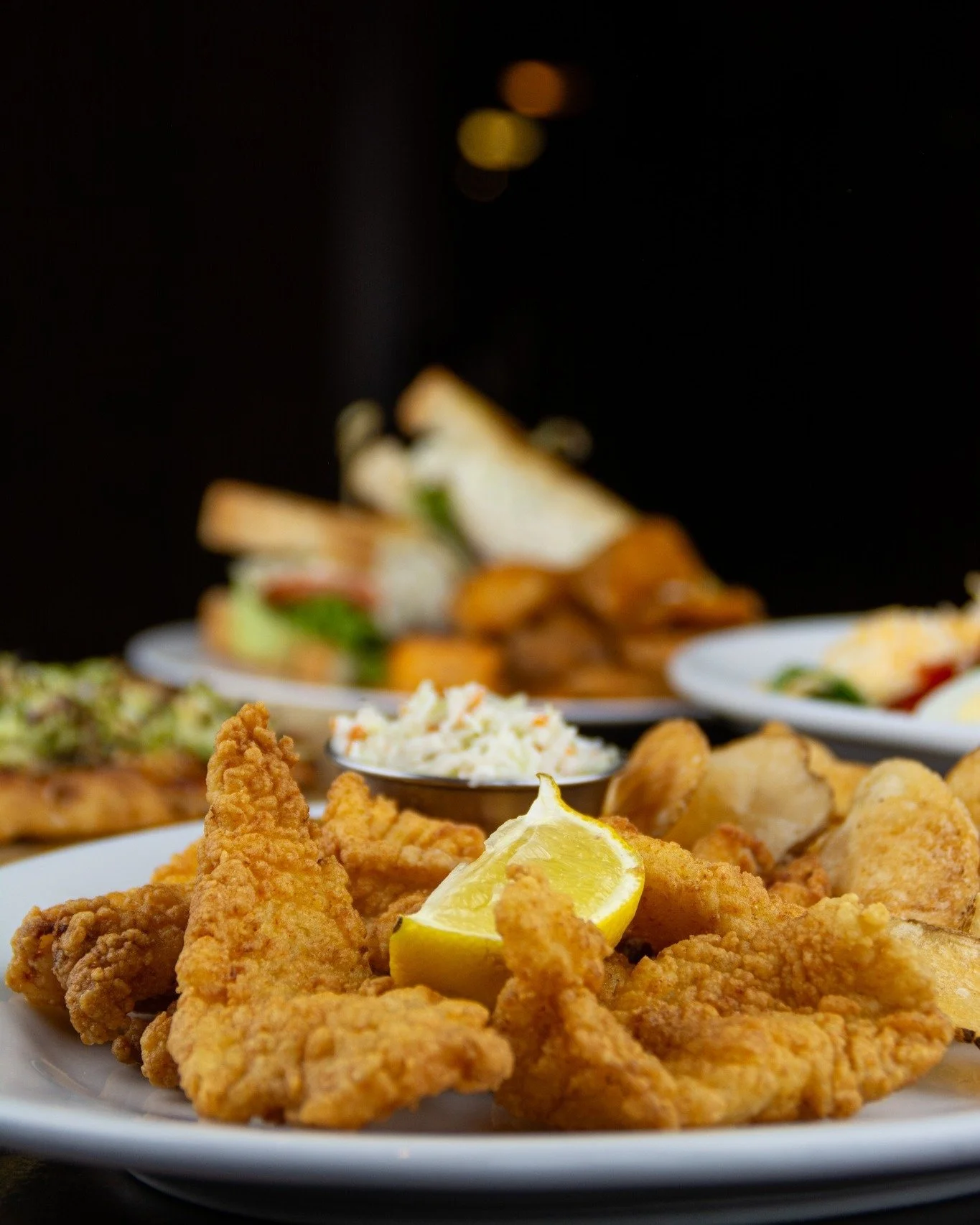 Crispy, golden, and straight-up irresistible! 🍻 Try our Galway Fish &amp; Chips &mdash; Southern grouper bites fried to perfection, served with house-made salt &amp; vinegar chips and fresh slaw. One bite and you&rsquo;ll feel like you&rsquo;ve land