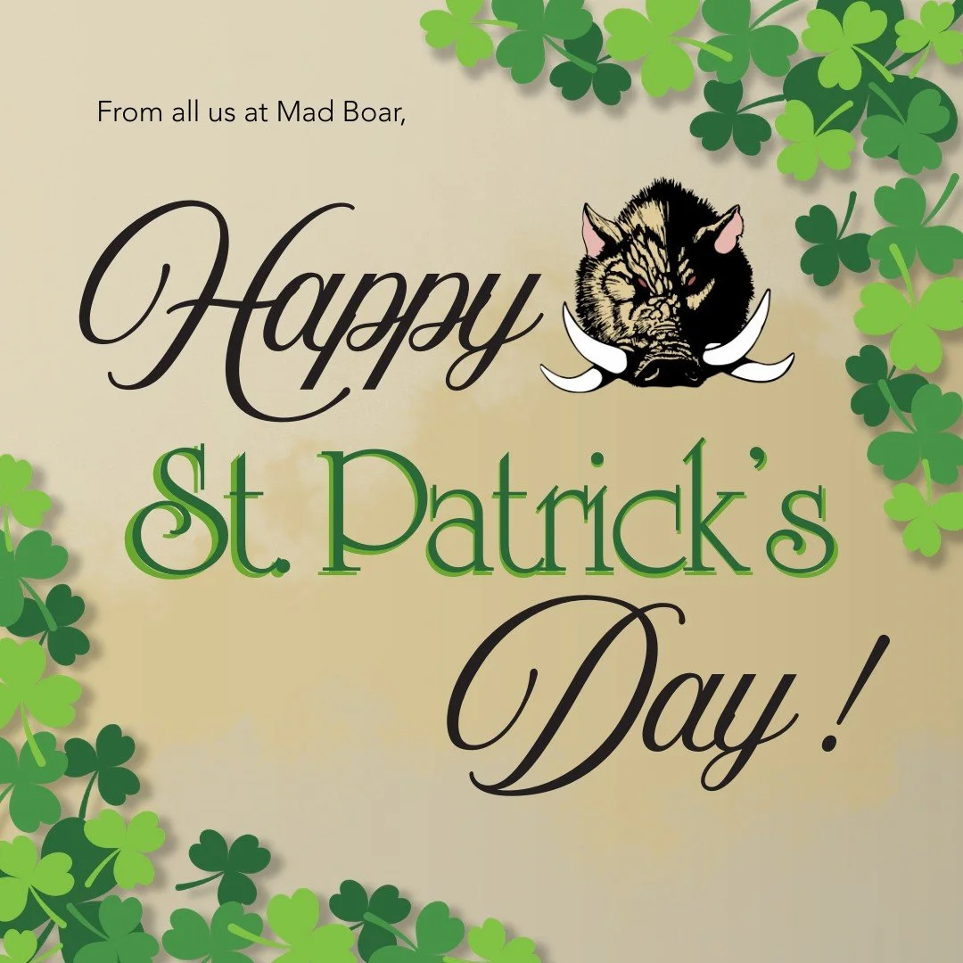 Feeling lucky? Celebrate St. Patrick&rsquo;s Day with good food, good company, and a little Mad Boar magic! 🍀

#madboarnc #wallacenc #exit385 #HappyStPatricksDay