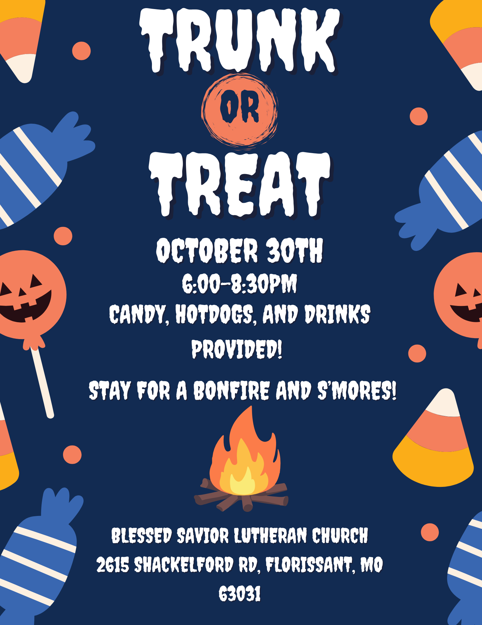 Trunk or Treat and Bonfire 