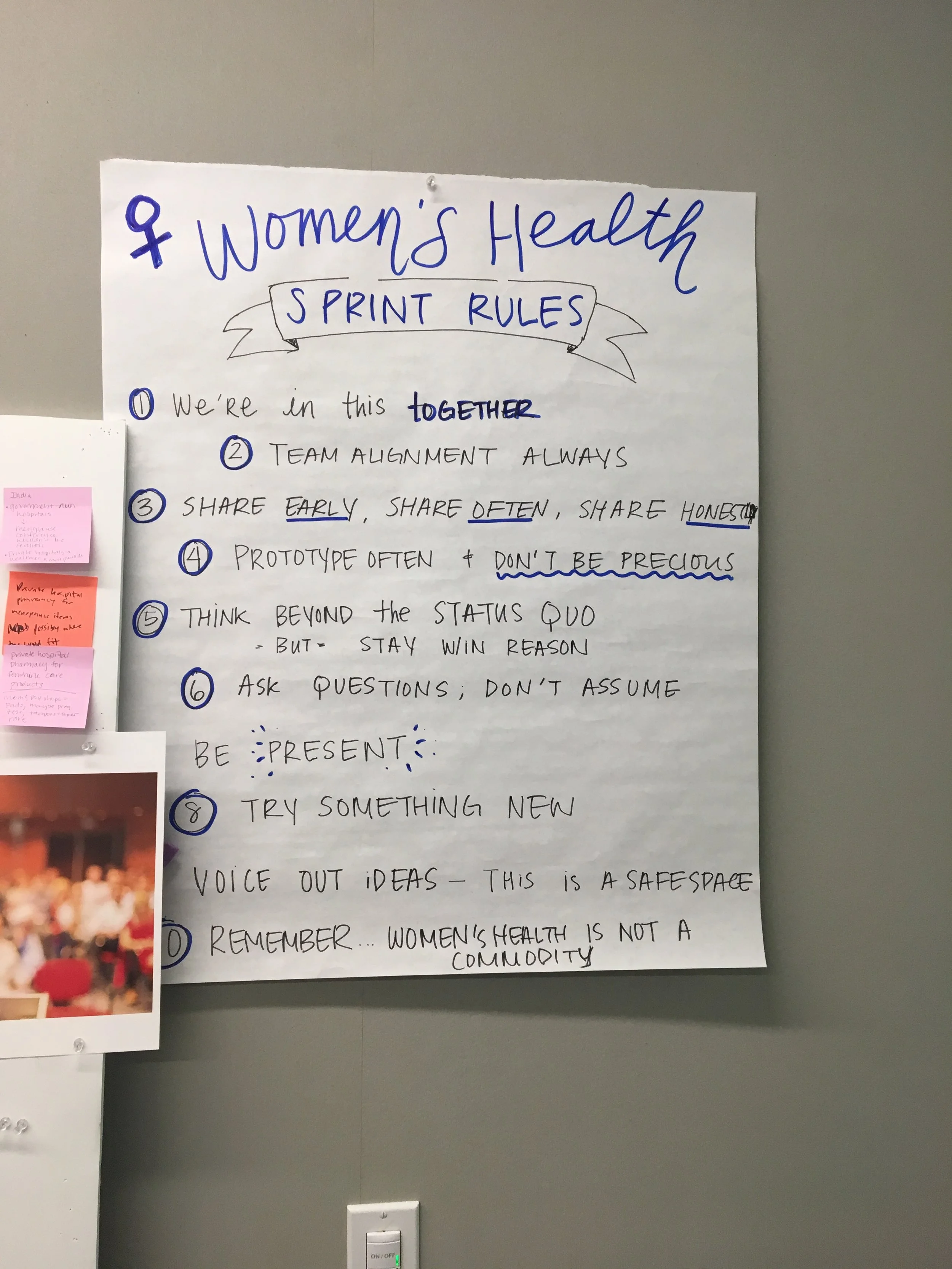  We defined sprint rules and rapidly created and tested physical, digital and paper prototypes.  We built them around “how might we” questions that came from research insights. We invited in co-workers, and friends to offer their perspectives and hel
