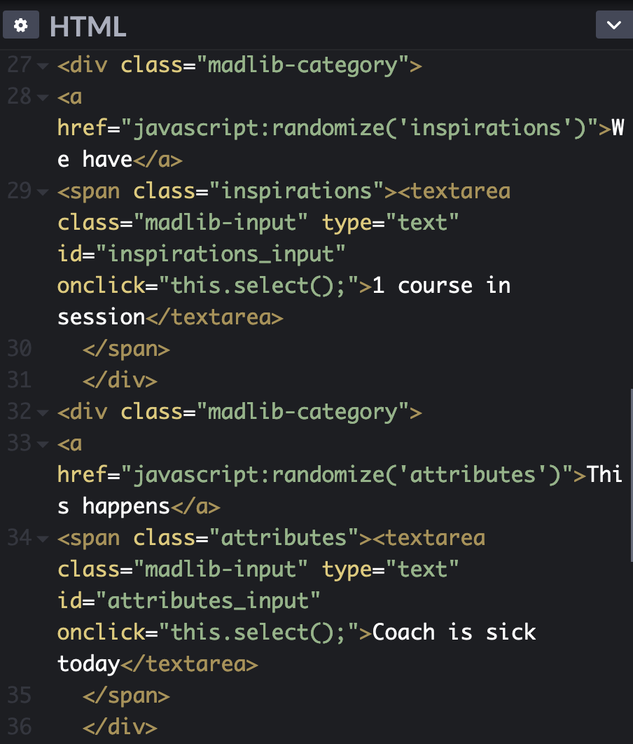 I transferred the code to Codepen and worked with another digital designer to adjust the JSON file. I then shared it with my IXS colleague who tested it with our HPI partners. It was a success. The partners used it as a tool to think about and simulate experiences. View Prototype