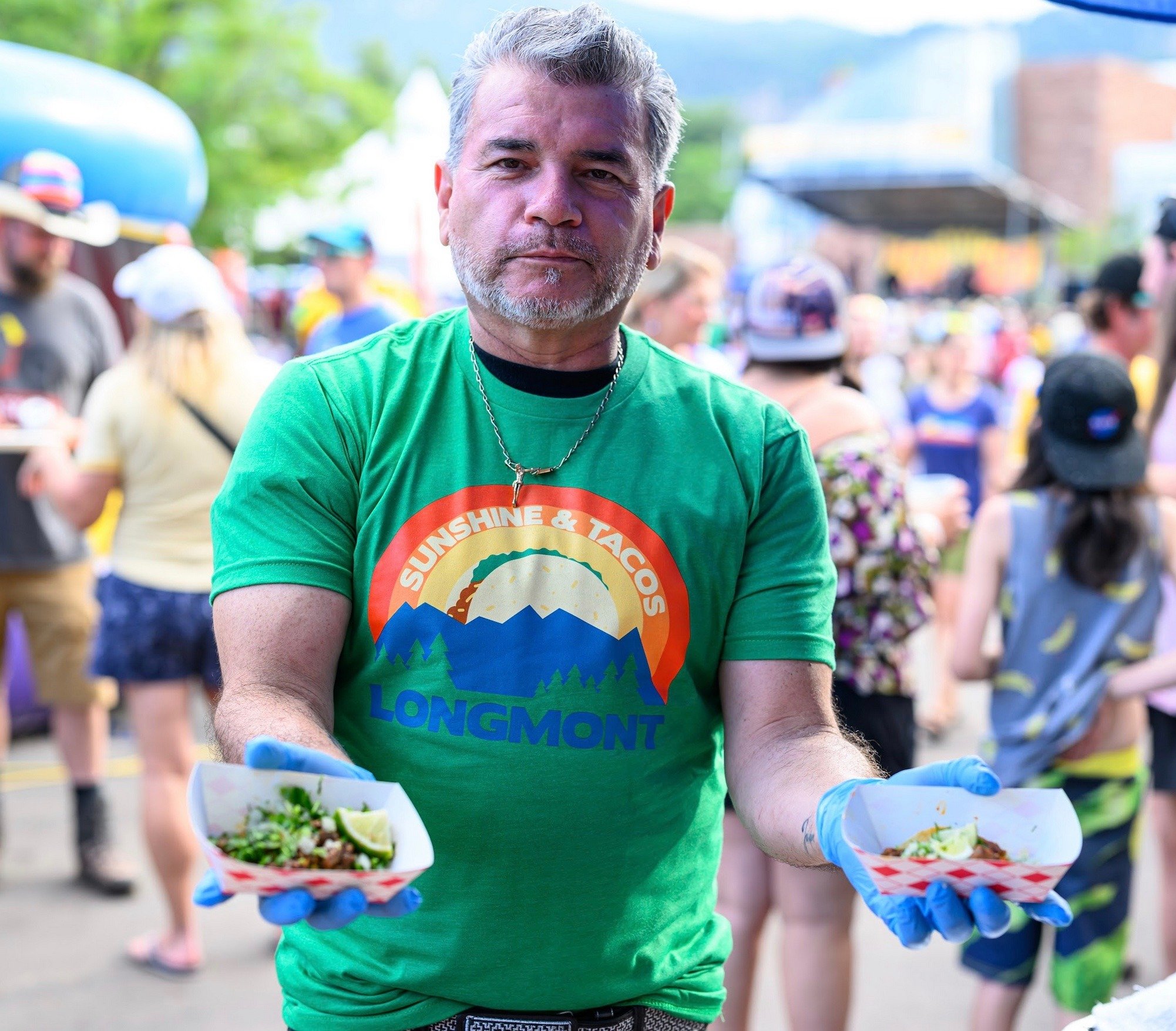 Here - have some tacos. 
In fact, you'll have more tacos than you've ever seen in your life at the @bouldertacofest! 
Join us and over 2 dozen restaurants and taco trucks offering the most delicious 🌮🌮🌮 in Colorado. Get your wristbands now for you