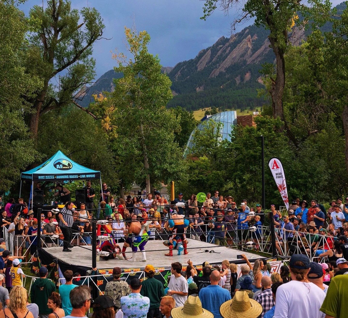 Without a doubt, @bouldertacofest 🌮 has the most beautiful venue in Colorado ⛰️ . We feel so lucky to call Colorado home and our festival wouldn&rsquo;t be the same without the cool water of Boulder Creek, the Flatiron Mountains framing the fest, an