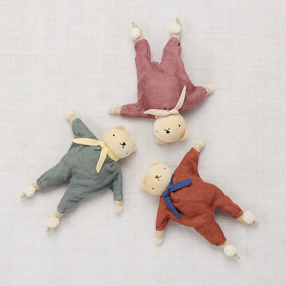 star bears made from mohair and hand dyed linen jumpsuits